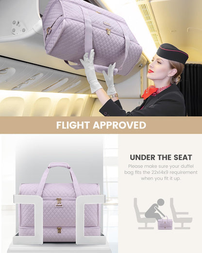 Large Travel Duffle Bag, Weekender Bags for Women With Shoe Compartment, Overnight Hospital Bag For Women Labor Delivery, Carry on Bag Personal Item Travel Bag, Yoga Gym Duffel Bag
