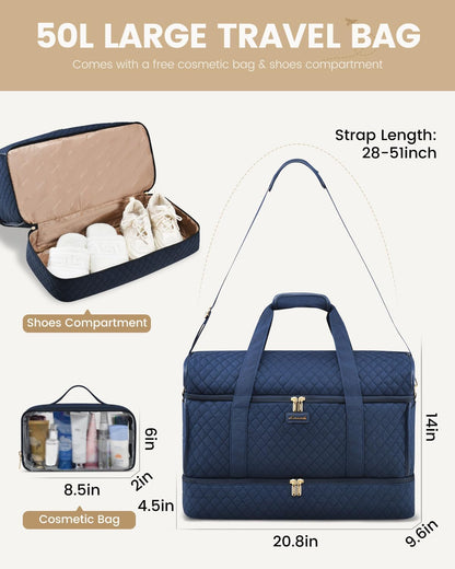 Large Travel Duffle Bag, Weekender Bags for Women With Shoe Compartment, Overnight Hospital Bag For Women Labor Delivery, Carry on Bag Personal Item Travel Bag, Yoga Gym Duffel Bag