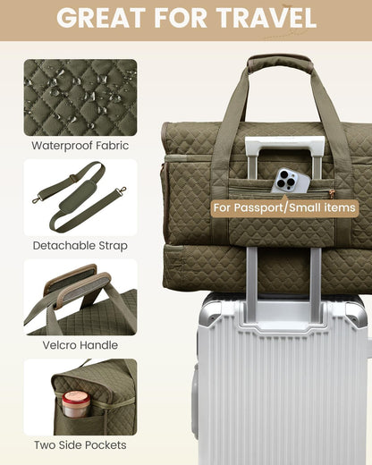 Large Travel Duffle Bag, Weekender Bags for Women With Shoe Compartment, Overnight Hospital Bag For Women Labor Delivery, Carry on Bag Personal Item Travel Bag, Yoga Gym Duffel Bag