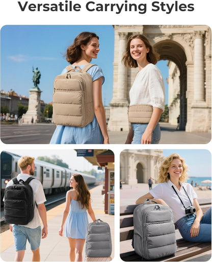 35L Travel Backpack for Women, 17.3" Carry-On Personal Item | Flight Approved, 180° Opening, Wet/Dry Pocket, Free Crossbody Bag, Shoe Compartment, Luggage Sleeve, Water Resistant