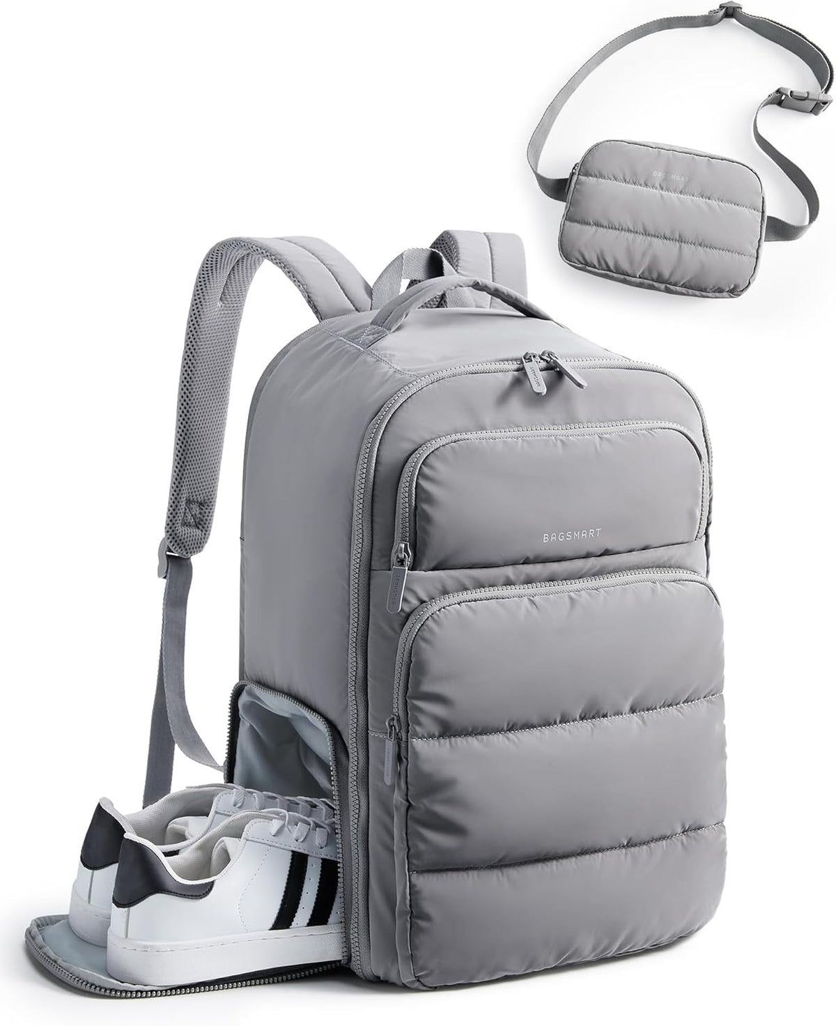35L Travel Backpack for Women, 17.3" Carry-On Personal Item | Flight Approved, 180° Opening, Wet/Dry Pocket, Free Crossbody Bag, Shoe Compartment, Luggage Sleeve, Water Resistant