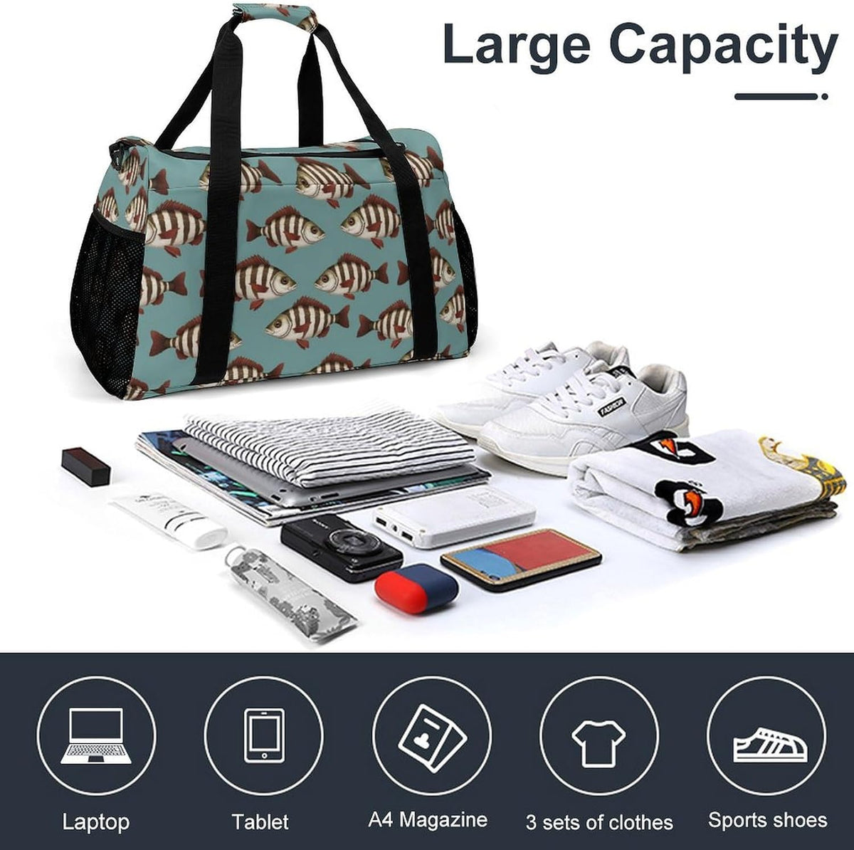 Packable Lightweight Travel Duffel Tote Bag Carry On Overnight Weekender Bag for Women Luggage