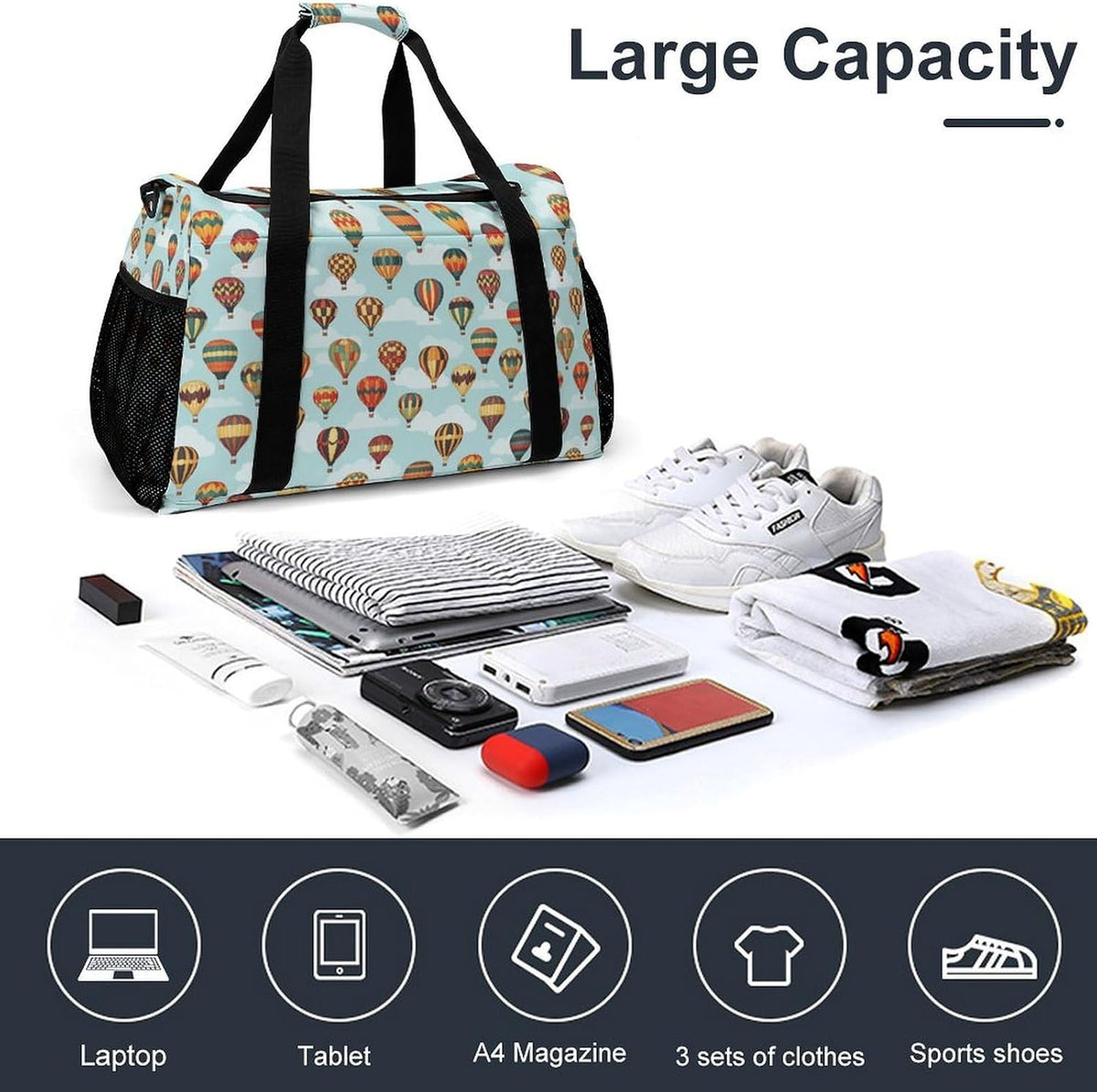 Packable Lightweight Travel Duffel Tote Bag Carry On Overnight Weekender Bag for Women Luggage