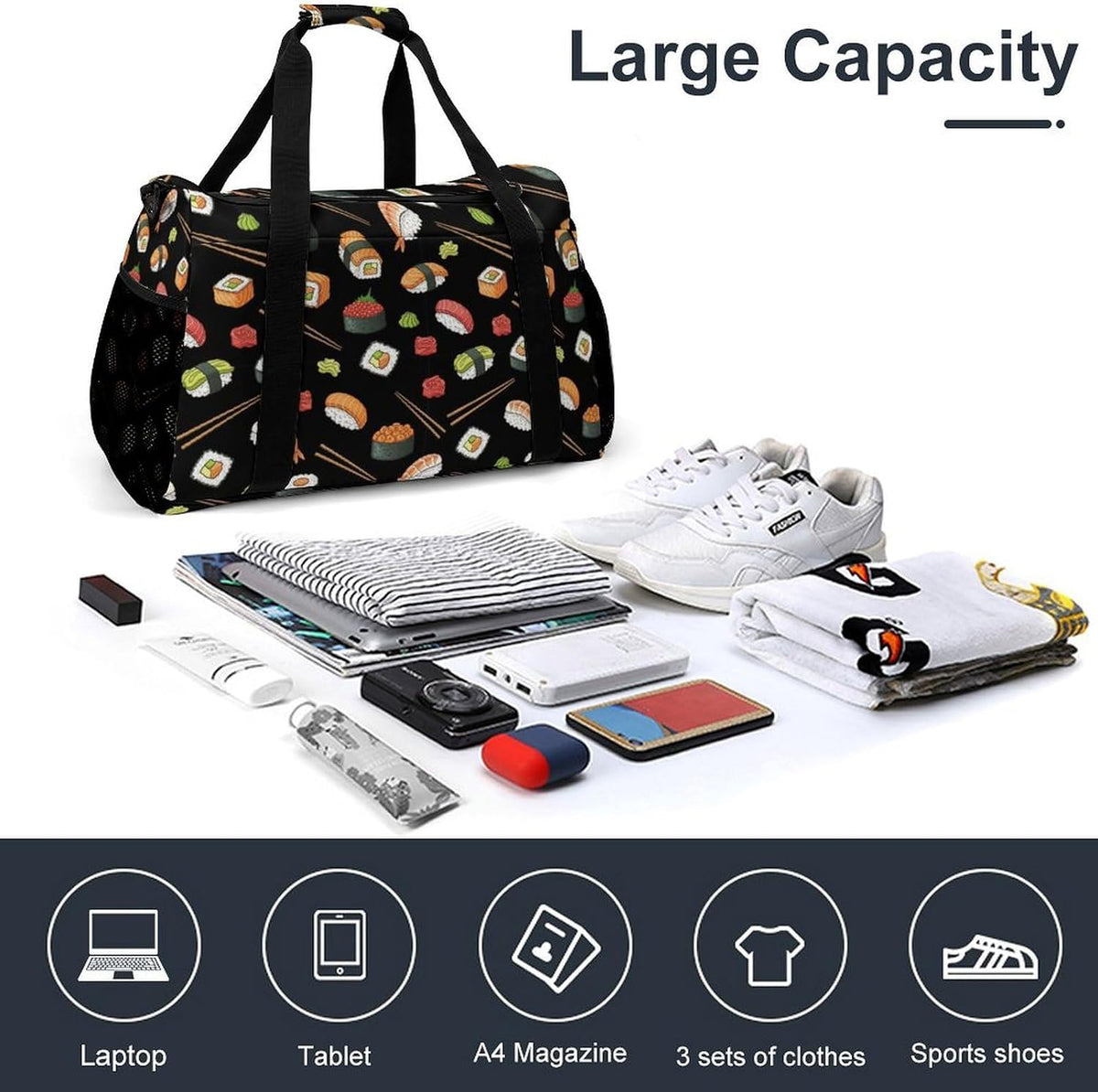 Packable Lightweight Travel Duffel Tote Bag Carry On Overnight Weekender Bag for Women Luggage