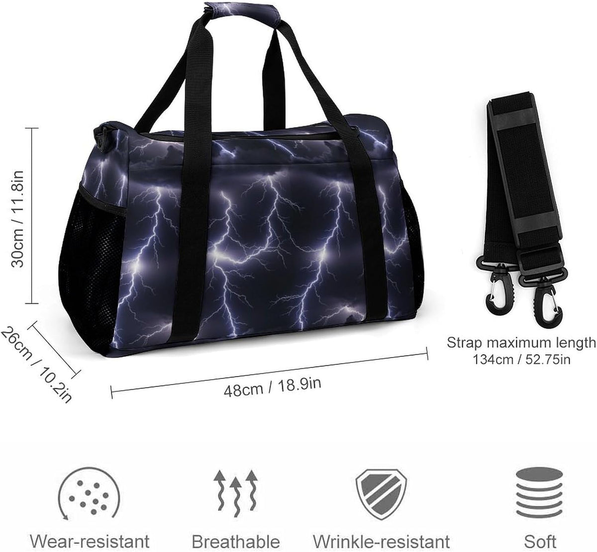 Packable Lightweight Travel Duffel Tote Bag Carry On Overnight Weekender Bag for Women Luggage