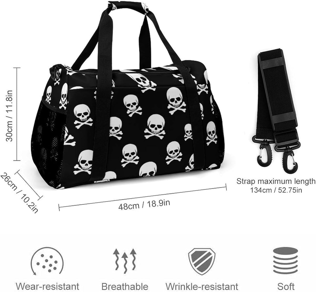 Packable Lightweight Travel Duffel Tote Bag Carry On Overnight Weekender Bag for Women Luggage