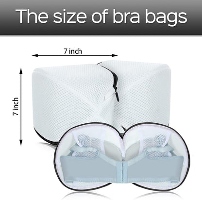6 Pieces Bra Washing Bag for Laundry Mesh Wash Lingerie Underwear Brassiere Washing Bags with Zipper for Women Laundry Storage(7.87 Inch,Pink)