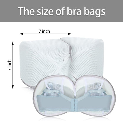 6 Pieces Bra Washing Bag for Laundry Mesh Wash Lingerie Underwear Brassiere Washing Bags with Zipper for Women Laundry Storage(7.87 Inch,Pink)