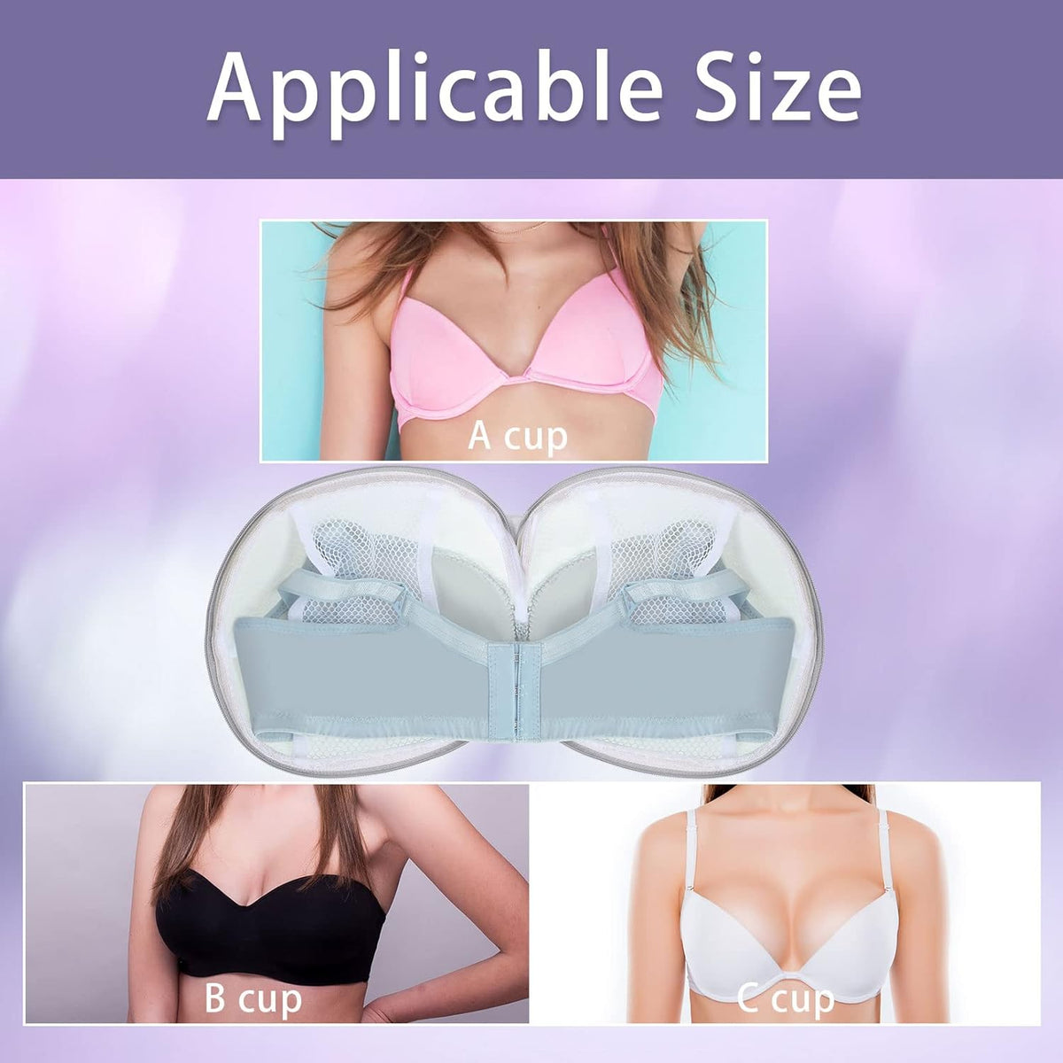 6 Pieces Bra Washing Bag for Laundry Mesh Wash Lingerie Underwear Brassiere Washing Bags with Zipper for Women Laundry Storage(7.87 Inch,Pink)