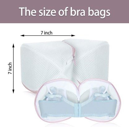 6 Pieces Bra Washing Bag for Laundry Mesh Wash Lingerie Underwear Brassiere Washing Bags with Zipper for Women Laundry Storage(7.87 Inch,Pink)