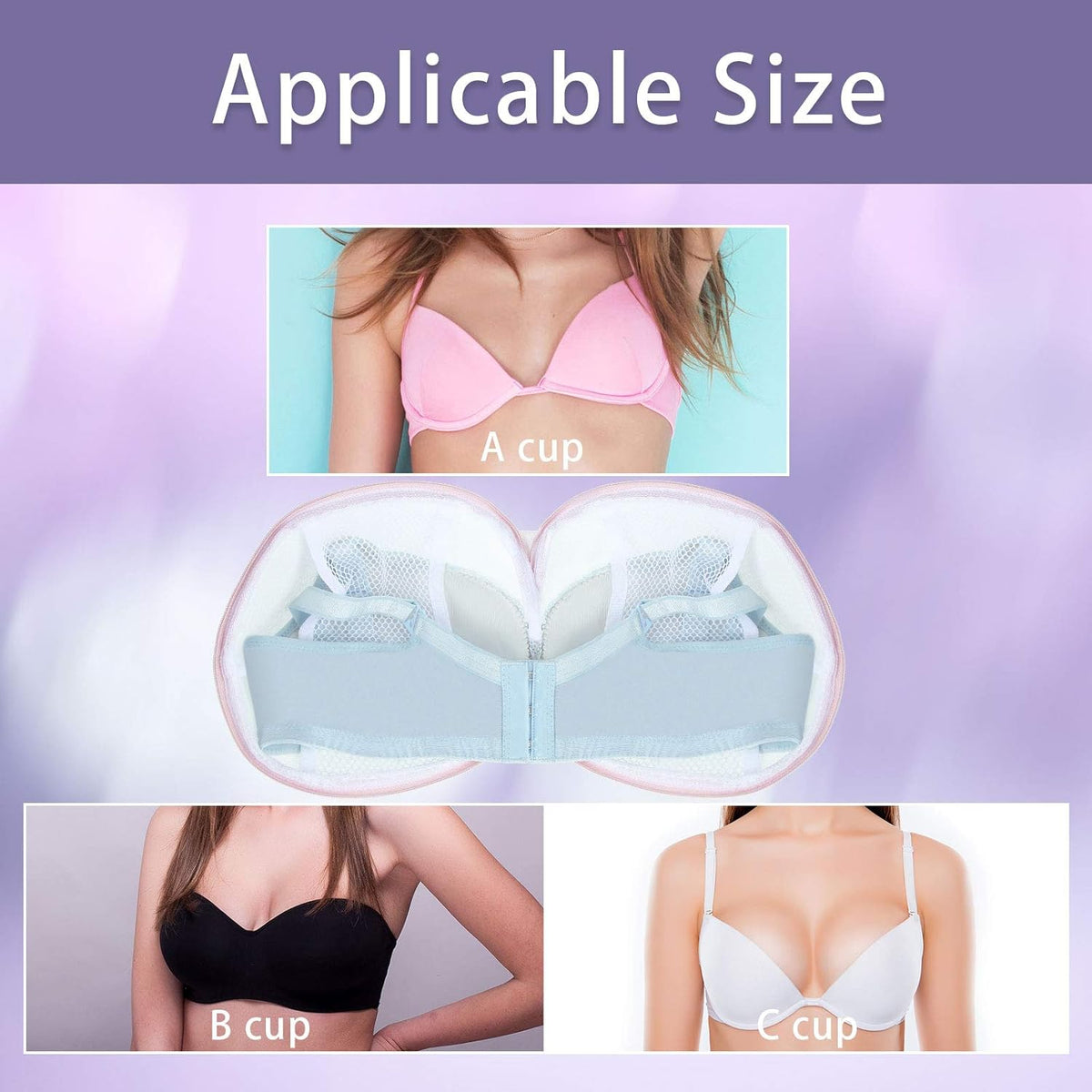 6 Pieces Bra Washing Bag for Laundry Mesh Wash Lingerie Underwear Brassiere Washing Bags with Zipper for Women Laundry Storage(7.87 Inch,Pink)