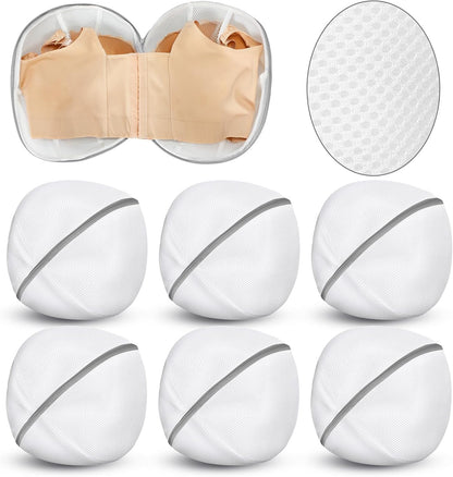6 Pieces Bra Washing Bag for Laundry Mesh Wash Lingerie Underwear Brassiere Washing Bags with Zipper for Women Laundry Storage(7.87 Inch,Pink)