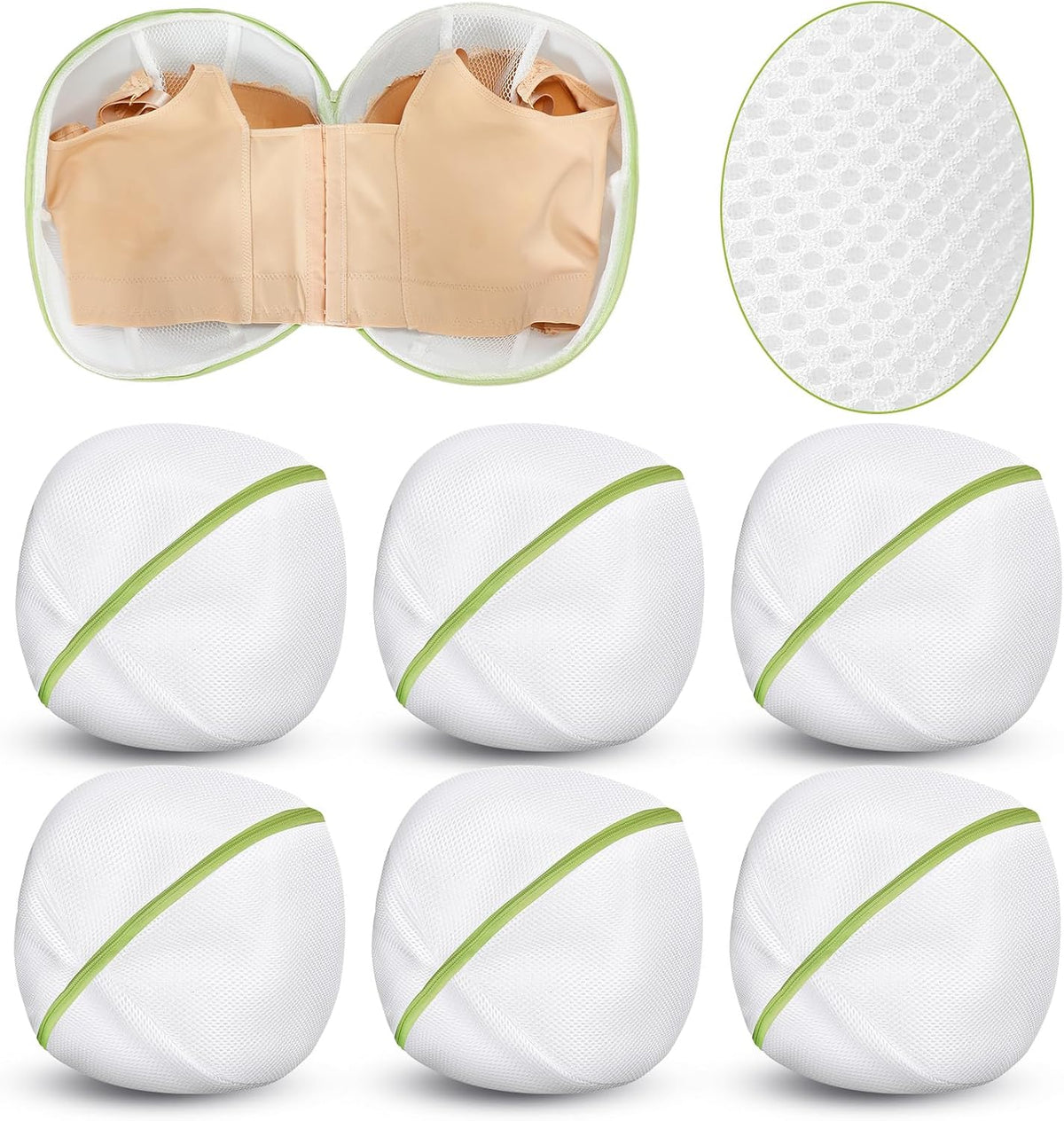 6 Pieces Bra Washing Bag for Laundry Mesh Wash Lingerie Underwear Brassiere Washing Bags with Zipper for Women Laundry Storage(7.87 Inch,Pink)