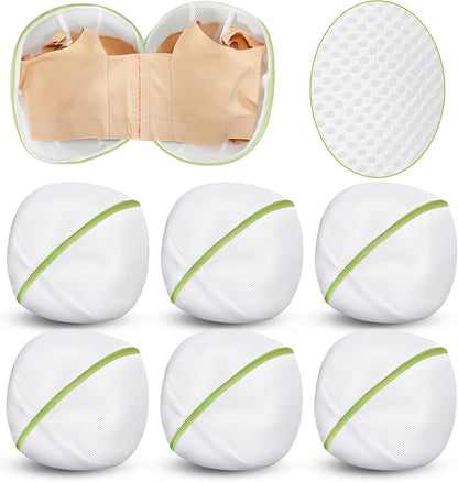 6 Pieces Bra Washing Bag for Laundry Mesh Wash Lingerie Underwear Brassiere Washing Bags with Zipper for Women Laundry Storage(7.87 Inch,Pink)