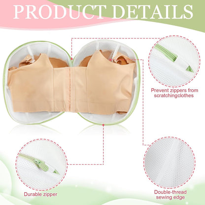 6 Pieces Bra Washing Bag for Laundry Mesh Wash Lingerie Underwear Brassiere Washing Bags with Zipper for Women Laundry Storage(7.87 Inch,Pink)