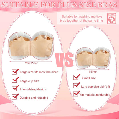 6 Pieces Bra Washing Bag for Laundry Mesh Wash Lingerie Underwear Brassiere Washing Bags with Zipper for Women Laundry Storage(7.87 Inch,Pink)