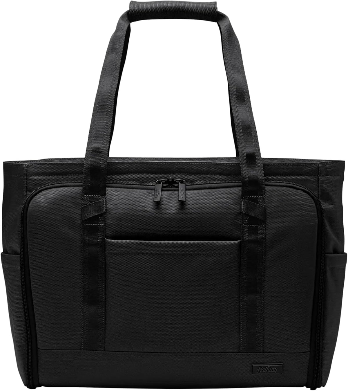 Halfday Convertible Garment Tote: 2-in-1 Travel Tote & Garment Bag, Carry-on for 1-2 Day Trips (16” Laptop Pocket, Shoe Compartments, Trolley Sleeve), Water-Resistant Ballistic Nylon, Jet