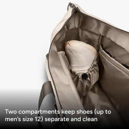 Halfday Convertible Garment Tote: 2-in-1 Travel Tote & Garment Bag, Carry-on for 1-2 Day Trips (16” Laptop Pocket, Shoe Compartments, Trolley Sleeve), Water-Resistant Ballistic Nylon, Jet