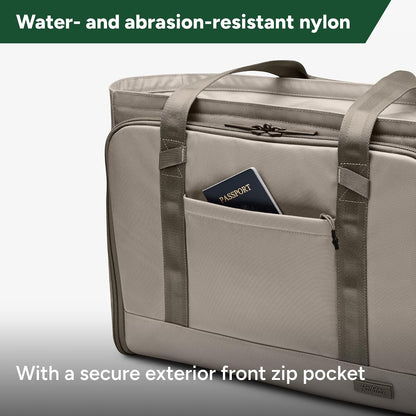 Halfday Convertible Garment Tote: 2-in-1 Travel Tote & Garment Bag, Carry-on for 1-2 Day Trips (16” Laptop Pocket, Shoe Compartments, Trolley Sleeve), Water-Resistant Ballistic Nylon, Jet