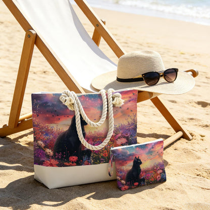 Tote Bag & Wet Bag Set 2PCS, Waterproof Travel Beach Gym Pool Organizer, Multi-use Storage Bag