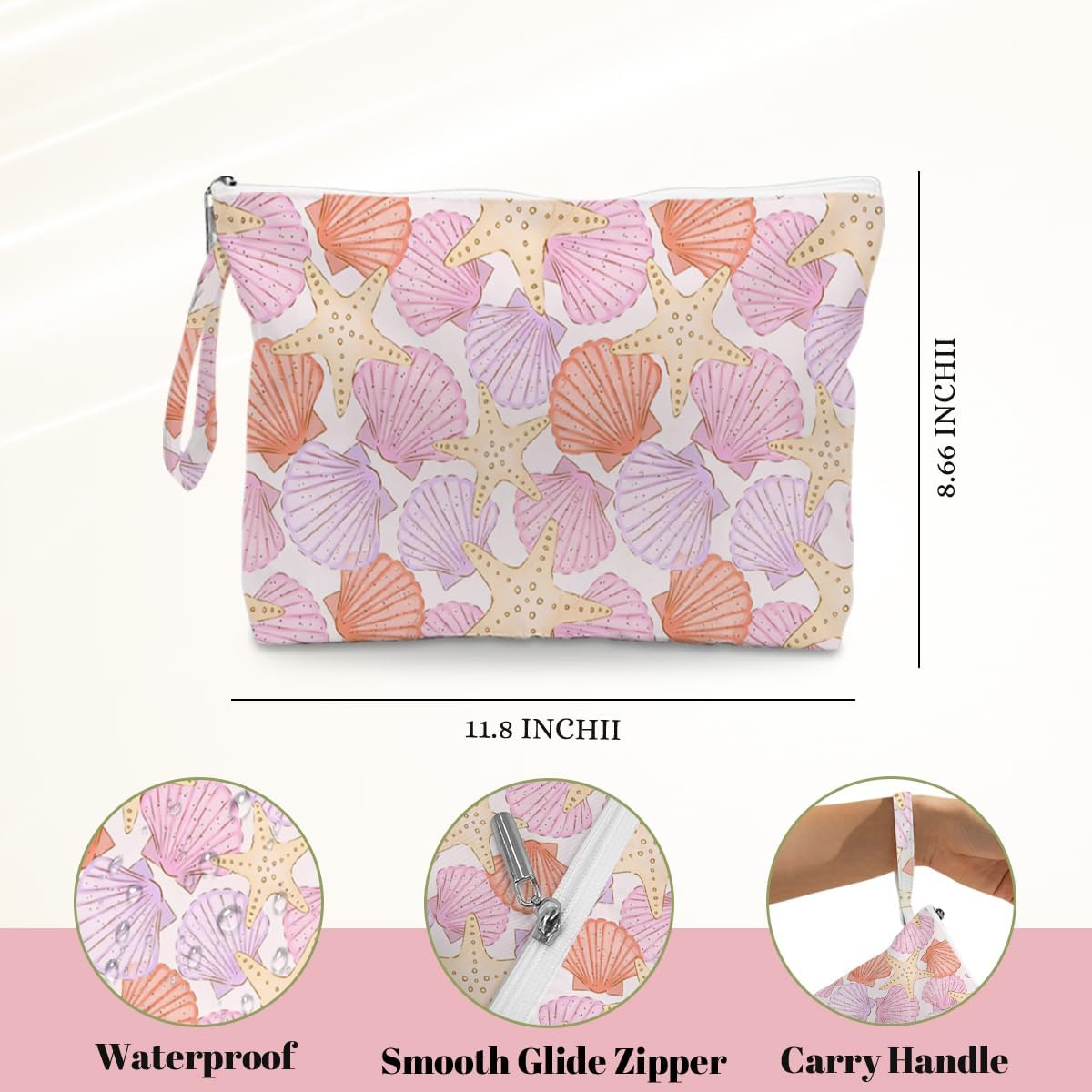Tote Bag & Wet Bag Set 2PCS, Waterproof Travel Beach Gym Pool Organizer, Multi-use Storage Bag