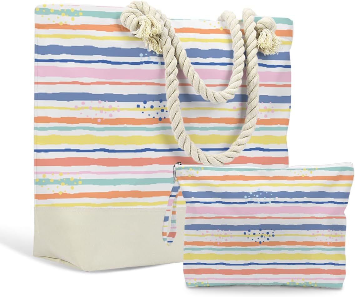Tote Bag & Wet Bag Set 2PCS, Waterproof Travel Beach Gym Pool Organizer, Multi-use Storage Bag