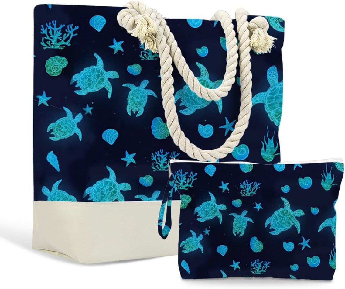 Tote Bag & Wet Bag Set 2PCS, Waterproof Travel Beach Gym Pool Organizer, Multi-use Storage Bag
