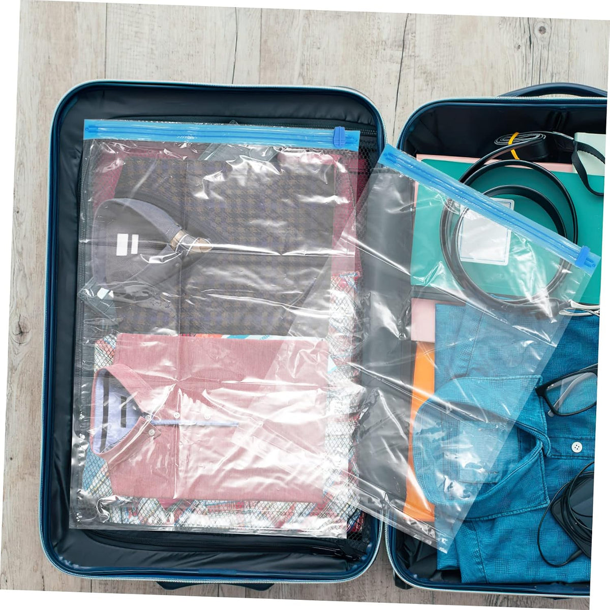 10pcs Hand Rolled Vacuum Compression Bags for Clothes Storage Portable Space Saver Bags for Travel for Organizing Bedding Garments and Personal Items