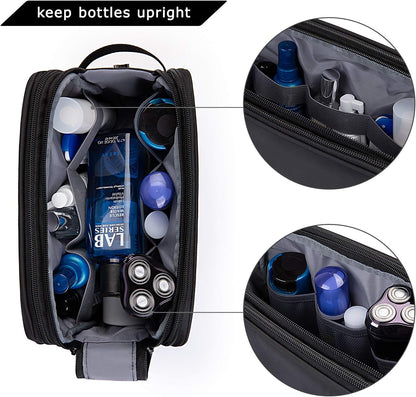 Toiletry Bag for Men, Travel Toiletry Organizer Dopp Kit Water-resistant Shaving Bag for Toiletries Accessories, Door Room Essentials, Black-medium
