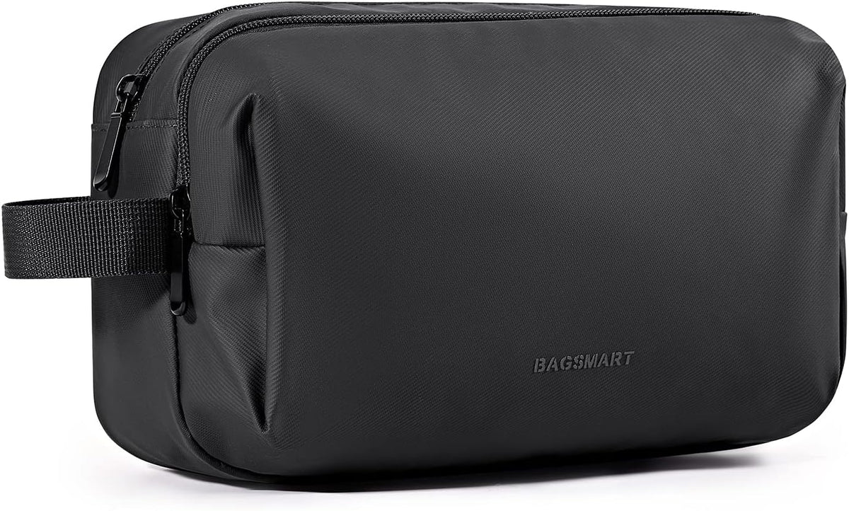 Toiletry Bag for Men, Travel Toiletry Organizer Dopp Kit Water-resistant Shaving Bag for Toiletries Accessories, Door Room Essentials, Black-medium