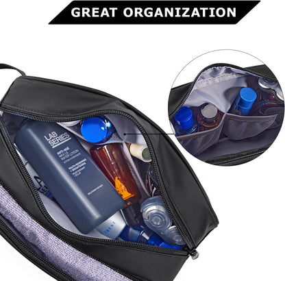 Toiletry Bag for Men, Travel Toiletry Organizer Dopp Kit Water-resistant Shaving Bag for Toiletries Accessories, Door Room Essentials, Black-medium