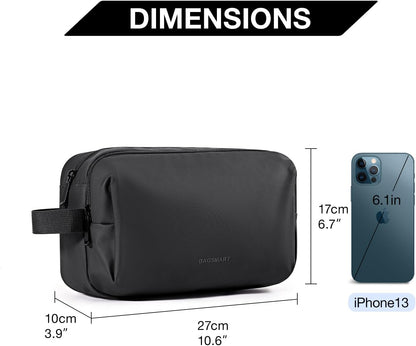 Toiletry Bag for Men, Travel Toiletry Organizer Dopp Kit Water-resistant Shaving Bag for Toiletries Accessories, Door Room Essentials, Black-medium