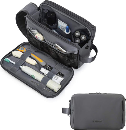 Toiletry Bag for Men, Travel Toiletry Organizer Dopp Kit Water-resistant Shaving Bag for Toiletries Accessories, Door Room Essentials, Black-medium