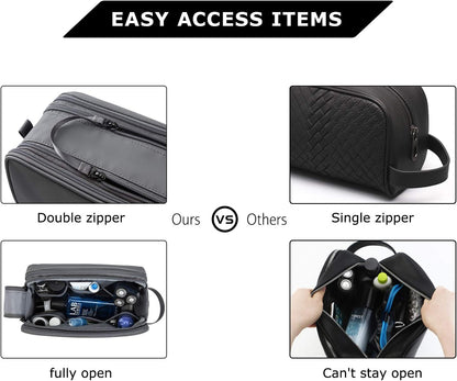 Toiletry Bag for Men, Travel Toiletry Organizer Dopp Kit Water-resistant Shaving Bag for Toiletries Accessories, Door Room Essentials, Black-medium