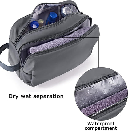 Toiletry Bag for Men, Travel Toiletry Organizer Dopp Kit Water-resistant Shaving Bag for Toiletries Accessories, Door Room Essentials, Black-medium