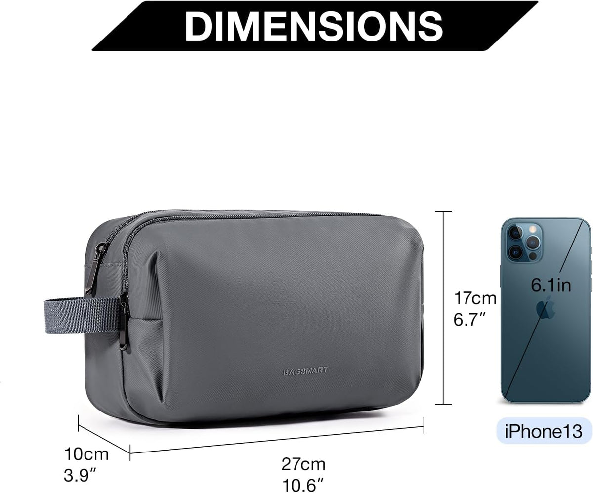 Toiletry Bag for Men, Travel Toiletry Organizer Dopp Kit Water-resistant Shaving Bag for Toiletries Accessories, Door Room Essentials, Black-medium
