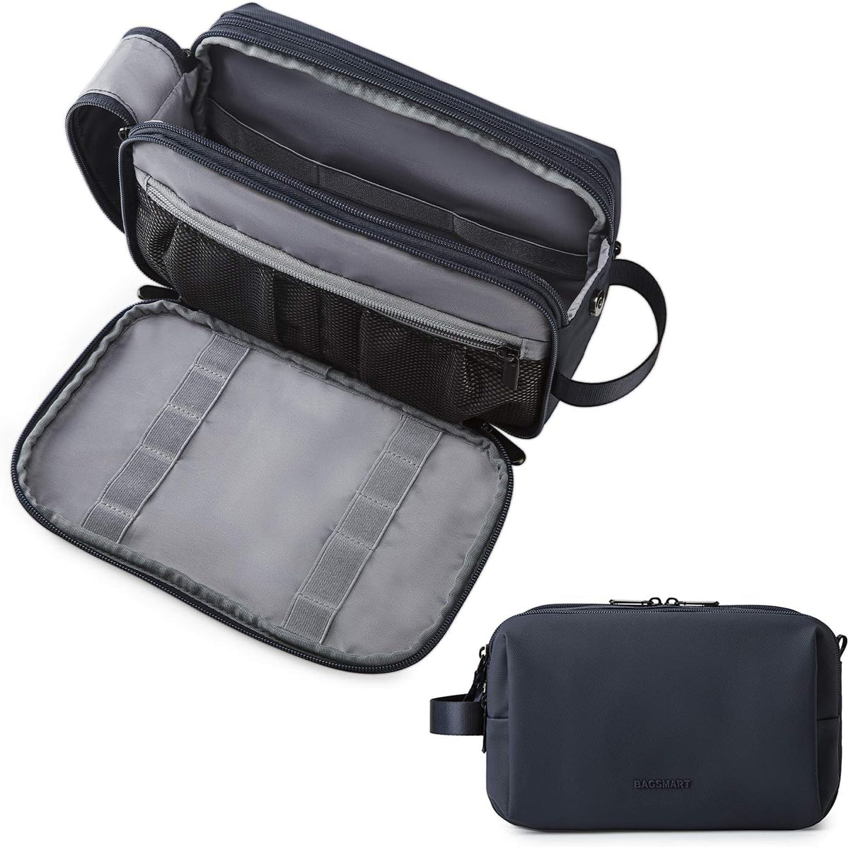 Toiletry Bag for Men, Travel Toiletry Organizer Dopp Kit Water-resistant Shaving Bag for Toiletries Accessories, Door Room Essentials, Black-medium