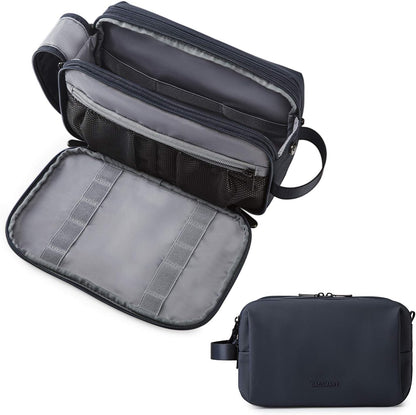 Toiletry Bag for Men, Travel Toiletry Organizer Dopp Kit Water-resistant Shaving Bag for Toiletries Accessories, Door Room Essentials, Black-medium