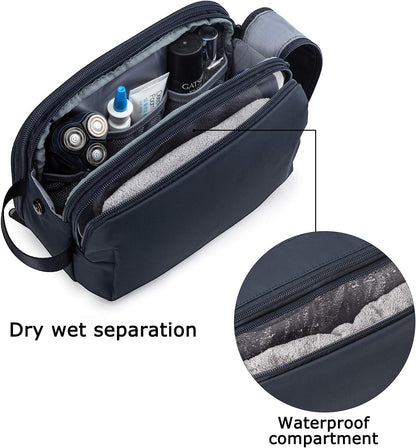 Toiletry Bag for Men, Travel Toiletry Organizer Dopp Kit Water-resistant Shaving Bag for Toiletries Accessories, Door Room Essentials, Black-medium
