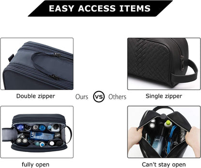 Toiletry Bag for Men, Travel Toiletry Organizer Dopp Kit Water-resistant Shaving Bag for Toiletries Accessories, Door Room Essentials, Black-medium