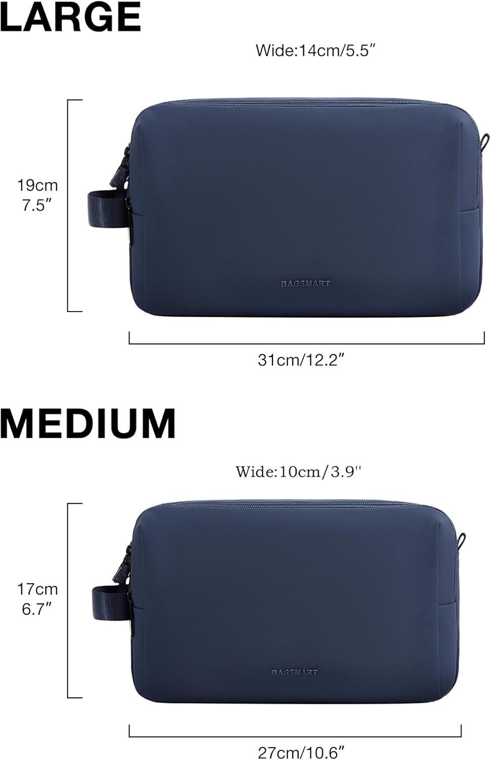 Toiletry Bag for Men, Travel Toiletry Organizer Dopp Kit Water-resistant Shaving Bag for Toiletries Accessories, Door Room Essentials, Black-medium