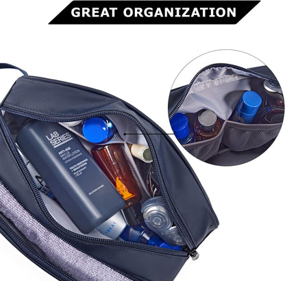 Toiletry Bag for Men, Travel Toiletry Organizer Dopp Kit Water-resistant Shaving Bag for Toiletries Accessories, Door Room Essentials, Black-medium