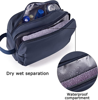 Toiletry Bag for Men, Travel Toiletry Organizer Dopp Kit Water-resistant Shaving Bag for Toiletries Accessories, Door Room Essentials, Black-medium