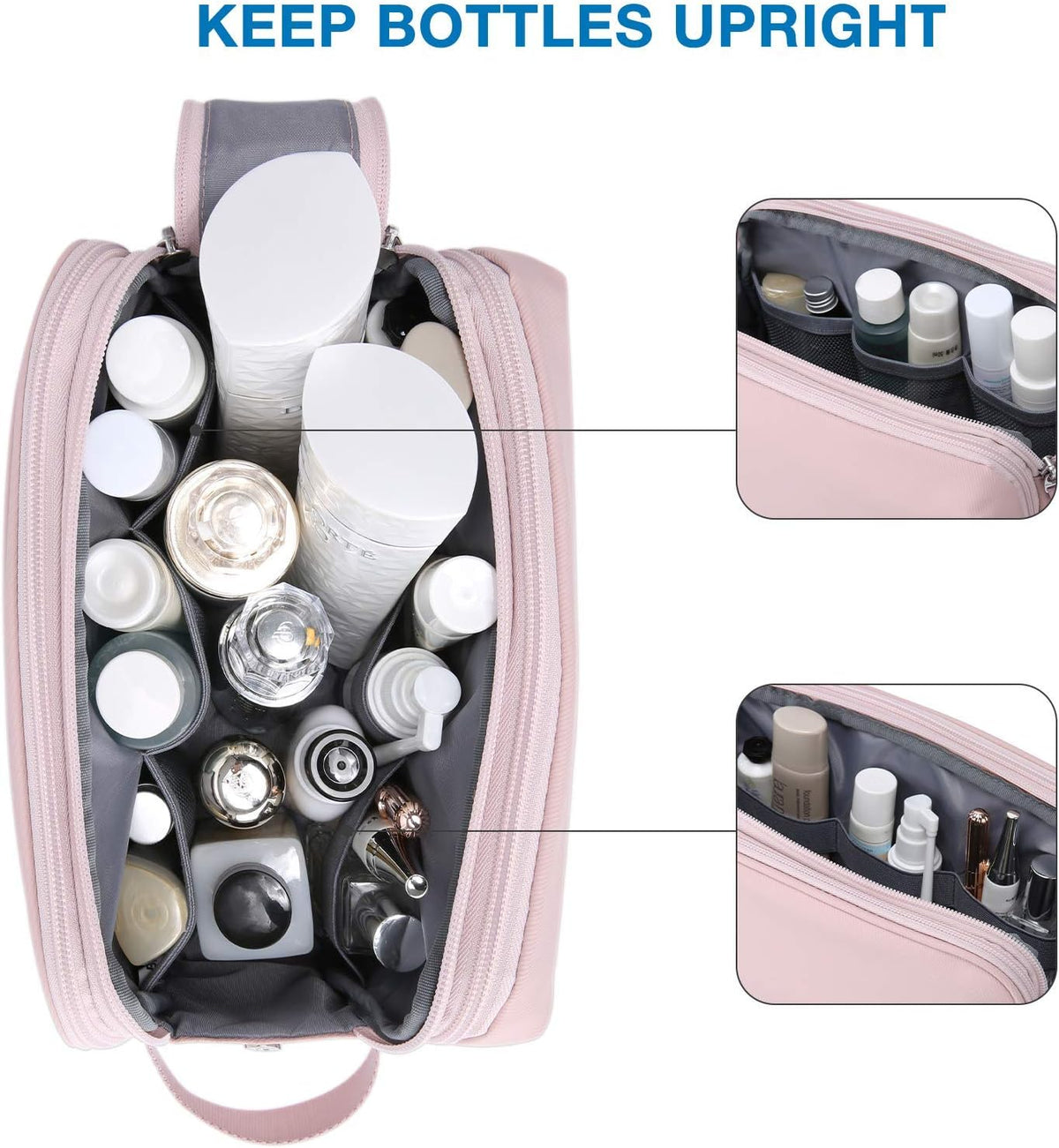 Toiletry Bag for Men, Travel Toiletry Organizer Dopp Kit Water-resistant Shaving Bag for Toiletries Accessories, Door Room Essentials, Black-medium