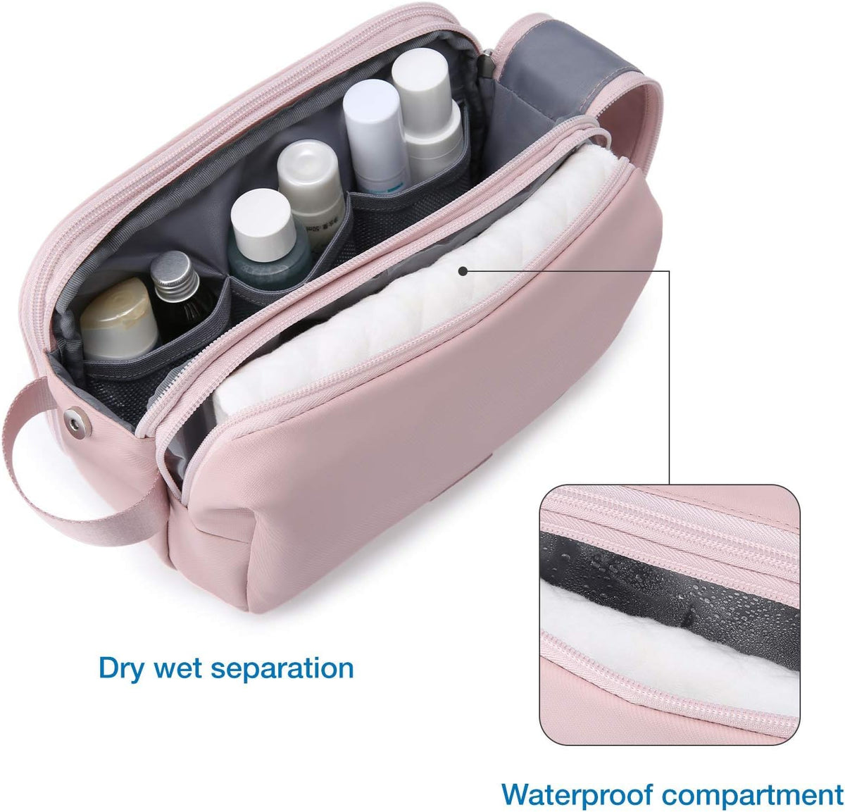 Toiletry Bag for Men, Travel Toiletry Organizer Dopp Kit Water-resistant Shaving Bag for Toiletries Accessories, Door Room Essentials, Black-medium