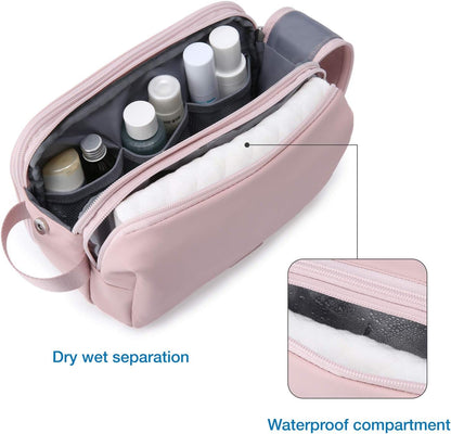 Toiletry Bag for Men, Travel Toiletry Organizer Dopp Kit Water-resistant Shaving Bag for Toiletries Accessories, Door Room Essentials, Black-medium