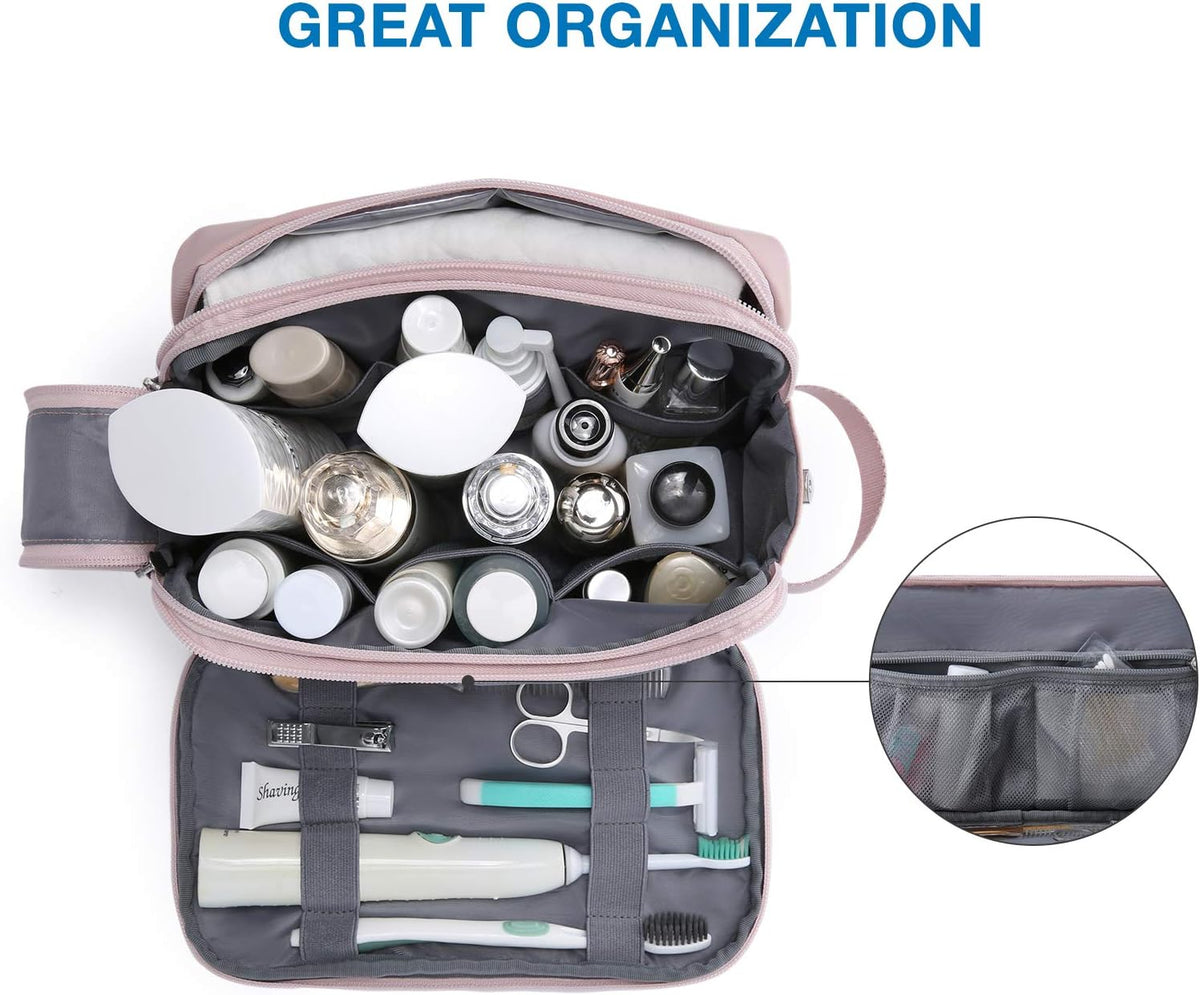 Toiletry Bag for Men, Travel Toiletry Organizer Dopp Kit Water-resistant Shaving Bag for Toiletries Accessories, Door Room Essentials, Black-medium