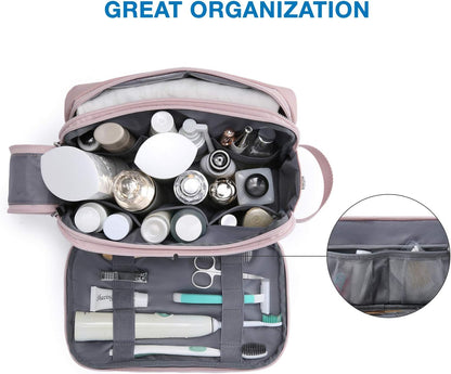 Toiletry Bag for Men, Travel Toiletry Organizer Dopp Kit Water-resistant Shaving Bag for Toiletries Accessories, Door Room Essentials, Black-medium