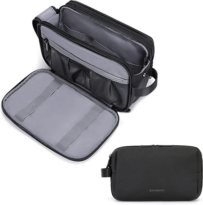 Toiletry Bag for Men, Travel Toiletry Organizer Dopp Kit Water-resistant Shaving Bag for Toiletries Accessories, Door Room Essentials, Black-medium