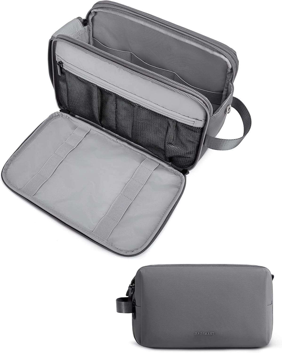 Toiletry Bag for Men, Travel Toiletry Organizer Dopp Kit Water-resistant Shaving Bag for Toiletries Accessories, Door Room Essentials, Black-medium